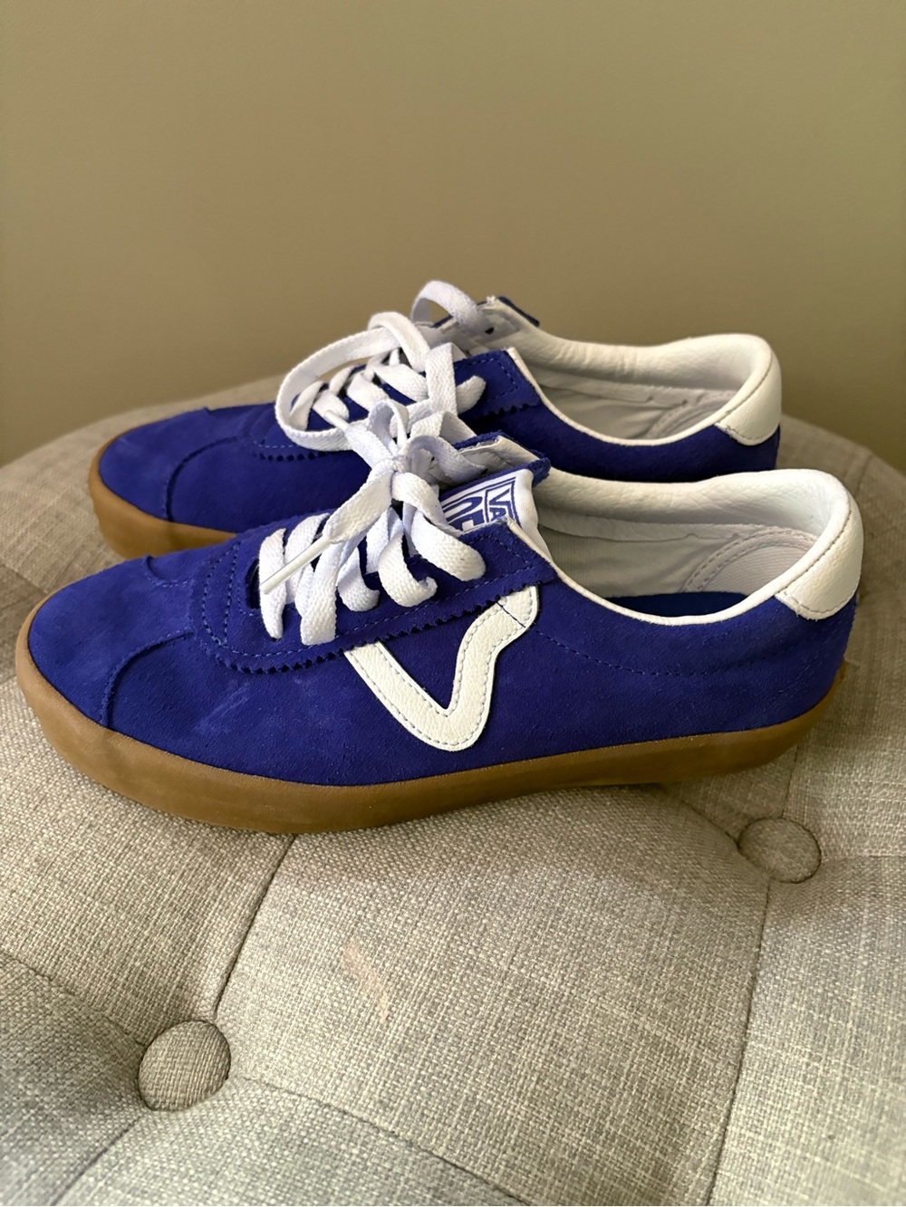 Vans Blue and White Low-Top Sneakers - Picture 2 of 3